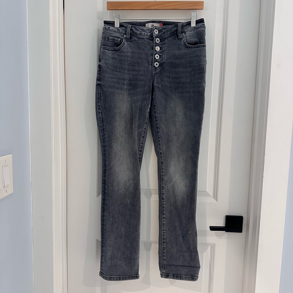 CAbi Button Fly Straight Leg Jeans